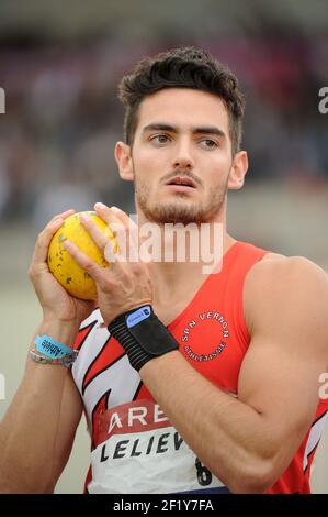 Lors des championnats d'élite français 2014, au stade Georges-Hebert, à Reims, en France, le 11 juillet 2014. Photo Stephane Kempinaire / KMSP / DPPI Banque D'Images