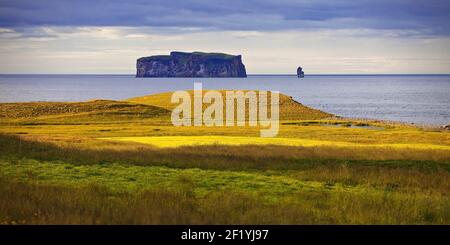 Ile de Drangey à Skagafjoerdur, Islande, Europe Banque D'Images
