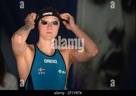 Sarah Sjoestroem (SWE) participe sur 50 m Butterfly lors de la rencontre Marseille 2015, FFN Golden Tour, en France, du 13 au 15 mars 2015. Photo Stephane Kempinaire / KMSP / DPPI Banque D'Images