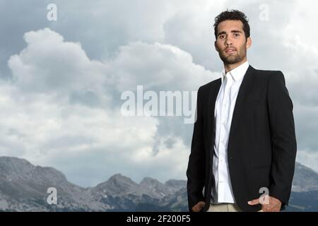 Martin Fourcade de France pose à domicile, à Lans en Vercors, France, le 1er juin 2015. Photo Philippe Millereau / KMSP / DPPI Banque D'Images