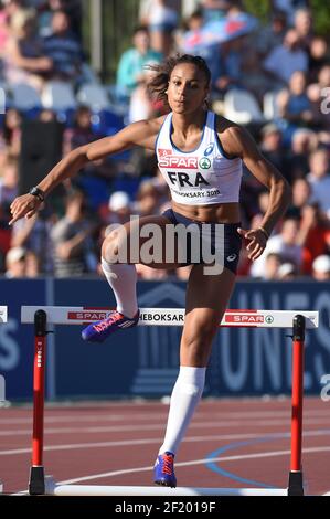 Aurelie Chaboudez (FRA) participe à la finale des femmes haies de 400 m lors de la Super League 2015 des Championnats d'équipe d'athlétisme européens, à Cheboksary, Russie, les 20 et 21 juin 2015 - photo Stephane Kempinaire / KMSP / DPPI Banque D'Images