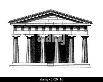 illustration du xixe siècle d'éléments architecturaux anciens. Publié dans Systematischer Bilder-Atlas zum conversations-Lexikon, Ikonographische Encyk Banque D'Images