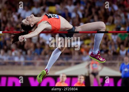 Ruth Beitia d'Espagne concurrence dans les femmes de saut à haute vitesse lors de la rencontre internationale d'athlétisme Herculis, IAAF Diamond League, Monaco le 17 juillet 2015 au stade Louis II à Monaco, France - photo Jean-Marie Hervio / KMSP / DPPI Banque D'Images