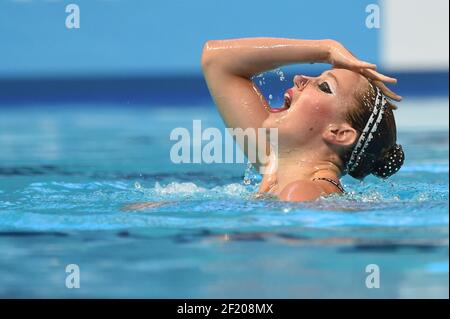 Margaux Chrtetien (FRA) ) participe à la finale libre solo en natation synchronisée lors des 16ème Championnats du monde de Fina 2015, à Kazan, Russie, jour 5, le 28 juillet, 2015 - photo Stephane Kempinaire / KMSP / DPPI Banque D'Images