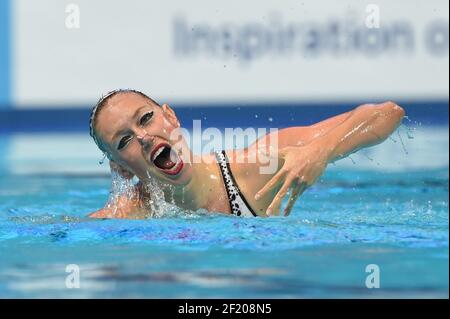 Margaux Chrtetien (FRA) ) participe à la finale libre solo en natation synchronisée lors des 16ème Championnats du monde de Fina 2015, à Kazan, Russie, jour 5, le 28 juillet, 2015 - photo Stephane Kempinaire / KMSP / DPPI Banque D'Images