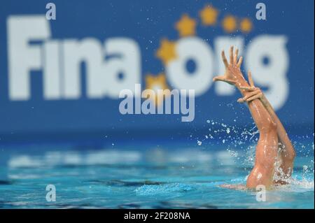 Margaux Chrtetien (FRA) ) participe à la finale libre solo en natation synchronisée lors des 16ème Championnats du monde de Fina 2015, à Kazan, Russie, jour 5, le 28 juillet, 2015 - photo Stephane Kempinaire / KMSP / DPPI Banque D'Images