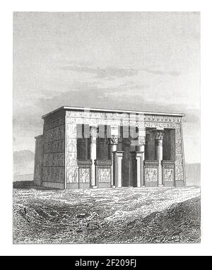 Illustration du XIXe siècle d'un temple à Éléphantine. Publié dans Systematischer Bilder-Atlas zum conversations-Lexikon, Ikonographische Encyklopedi Banque D'Images