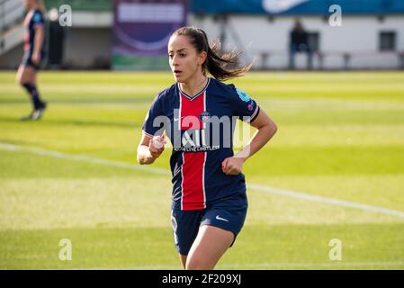 Luana Bertolucci de Paris Saint Germain réagit lors de la Ligue des champions de l'UEFA, ronde 16, match de football de la 1ère jambe entre Paris Saint-Germain et AC Sparta Praha le 8 mars 2021 au stade Georges Lefevre à Saint-Germain-en-Laye, France - photo Melanie Laurent / A2M Sport Consulting / DPPI / LiveMedia Banque D'Images