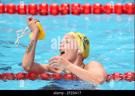 Sarah Sjoestroem (SWE) est en compétition et remporte la médaille d'or sur le papillon féminin de 100 m lors des 16e championnats du monde de Fina 2015, à Kazan, Russie, jour 11, le 3 août, 2015 - photo Stephane Kempinaire / KMSP / DPPI Banque D'Images