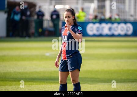 Luana Bertolucci de Paris Saint Germain réagit lors de la Ligue des champions de l'UEFA, ronde 16, match de football de la 1ère jambe entre Paris Saint-Germain et AC Sparta Praha le 8 mars 2021 au stade Georges Lefevre à Saint-Germain-en-Laye, France - photo Melanie Laurent / A2M Sport Consulting / DPPI / LiveMedia Banque D'Images