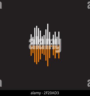 Modèle vectoriel de design de logo Music Wave Illustration de Vecteur