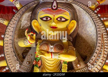 Vue rapprochée de la déesse Durga Banque D'Images