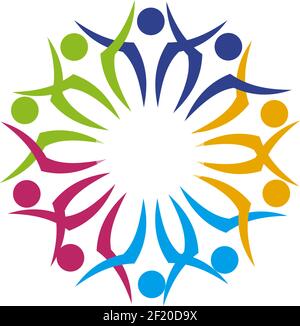 Modèle de conception du logo de la communauté et des soins d'adoption Illustration de Vecteur