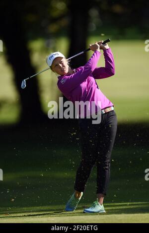 Brooke Henderson du Canada participe à la ronde d'entraînement du championnat LPGA Evian 2015, 2e jour, au club de golf Evian Resort, à Evian-les-bains, en France, le 8 septembre 2015. Photo Philippe Millereau / KMSP / DPPI Banque D'Images