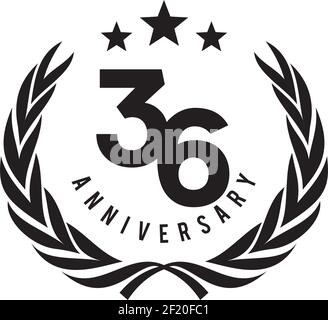 Modèle vectoriel pour le logo du 36e anniversaire Illustration de Vecteur