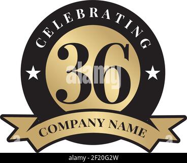 Modèle vectoriel pour le logo du 36e anniversaire Illustration de Vecteur