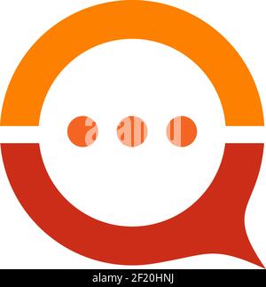 Modèle vectoriel de conception de logo d'application de chat Box Illustration de Vecteur