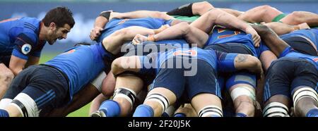 Mêlée française au RBS 6 Nations 2016 Rugby Union match entre la France et l'Irlande le 13 février 2016 au Stade de France à Paris, France - photo Philippe Millereau / KMSP / DPPI Banque D'Images