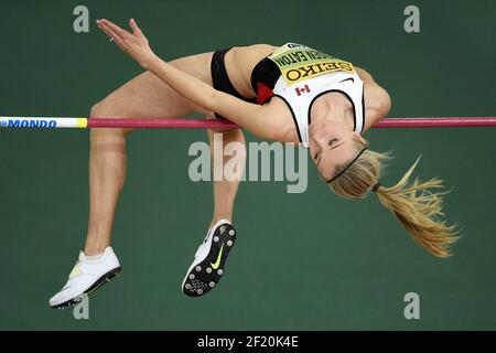 Brianne Theisen Eaton, du Canada, participe au Pentathlon (saut en hauteur) lors des Championnats du monde en salle de l'IAAF au Centre des congrès de l'Oregon, à Portland, aux États-Unis, le 18 mars 2016 - photo Philippe Millereau / KMSP / DPPI Banque D'Images