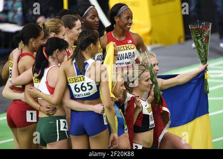 Brianne Theisen Eaton du Canada et les pentathletes pendant les Championnats du monde en salle de l'IAAF au Centre des congrès de l'Oregon, à Portland, États-Unis, le 18 mars 2016 - photo Philippe Millereau / KMSP / DPPI Banque D'Images