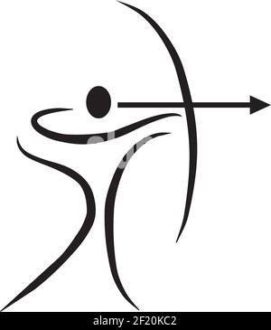 Modèle vectoriel de conception de logo Archer man Illustration de Vecteur