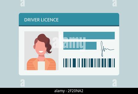 Carte de permis de conduire avec l'homme sur la photo et le numéro d'identification. Vecteur Illustration de Vecteur