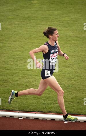 Christelle Daunay (FRA) participe à la finale de 10 000 m féminin lors des Championnats d'Europe d'athlétisme 2016, à Amsterdam, pays-Bas, jour 1, le 6 juillet, 2016 - photo Stephane Kempinaire / KMSP / DPPI Banque D'Images