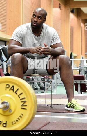 Teddy Riner sur la route de Rio 2016, Teddy Riner lors d'une séance de pratique physique, le 10 juin 2016, à l'INSEP, Paris - photo Philippe Millereau / KMSP / DPPI Banque D'Images