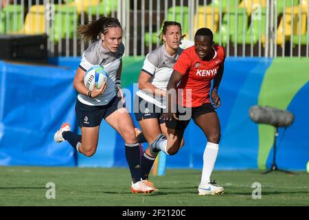 France Jade le PESQ Rugby Sevens les femmes en action lors des Jeux Olympiques RIO 2016, Rugby Seven Women, France contre Kenya, le 6 août 2016, À Rio, Brésil - photo Jean-Marie Hervio / KMSP / DPPI Banque D'Images