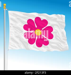 Logo drapeau Primula, symbole italien de la campagne de vaccination, illustration vectorielle Illustration de Vecteur