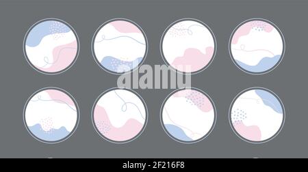 Scénario de mise en évidence des icônes de couverture pour instagram, blog de médias sociaux. Arrière-plans de cercle minimum abstrait Illustration de Vecteur
