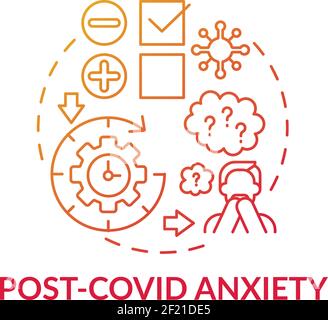 Icône du concept d'anxiété post-covid Illustration de Vecteur