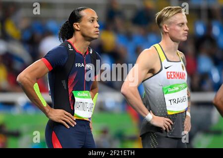 Pascal Martinot-Lagarde, France, participe au 110m haies des hommes lors des Jeux Olympiques RIO 2016, Athlétisme, le 16 août 2016, à Rio, Brésil - photo Julien Crosnier / KMSP / DPPI Banque D'Images