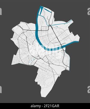 Carte de Bâle. Carte détaillée de la zone administrative de Bâle. Panorama urbain. Illustration vectorielle libre de droits. Carte avec autoroutes, rues, r Illustration de Vecteur