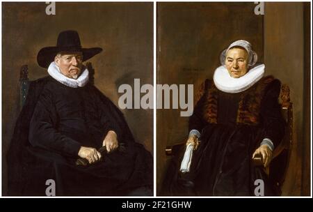 Heer Bodolphe et sa femme Mevrouw Bodolphe, portrait peint par Frans Hals, 1643 portraits suspendus de mari et de femme Banque D'Images