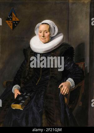 Maritge Claesdr Vooght (1577-1644), épouse de Pieter Jacobsz Olycan, maire de Haarlem, portrait peint par Frans Hals, 1639 Banque D'Images