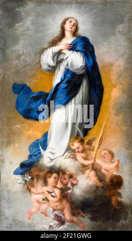 L'Immaculée conception, peinture de Bartolomé Esteban Murillo, vers 1680 Banque D'Images