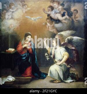 Annonciation à la Vierge, peinture de Bartolomé Esteban Murillo, 1660-1680 Banque D'Images