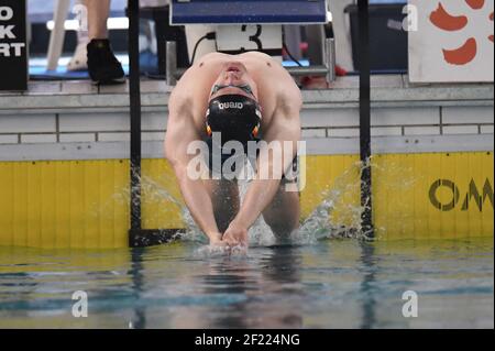 Christian Diener (GER) est en compétition sur le BackStroke masculin de 200 m lors de la rencontre Open Mediterranée, FFN Golden Tour Camille-MUFFAT 2017, au cercle des Neurs à Marseille, France - photo Stephane Kempinaire / KMSP / DPPI Banque D'Images