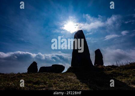 Le Aikey Brae est un cercle de pierres debout allongé près de Stuartfield et Old Deer à Aberdeenshire, en Écosse Banque D'Images