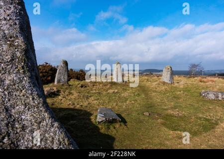 Le Aikey Brae est un cercle de pierres debout allongé près de Stuartfield et Old Deer à Aberdeenshire, en Écosse Banque D'Images