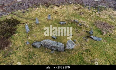 Le Aikey Brae est un cercle de pierres debout allongé près de Stuartfield et Old Deer à Aberdeenshire, en Écosse Banque D'Images