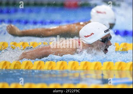 Katinka Hosszu (HUN) est en compétition et célèbre la médaille d'or de l'héritier lors de la finale féminine Medley de 200 m lors des 17e championnats du monde de la FINA, à Duna Arena, à Budapest, Hongrie, jour 11, Le 24 juillet 2017, photo Stephane Kempinaire / KMSP / DPPI Banque D'Images