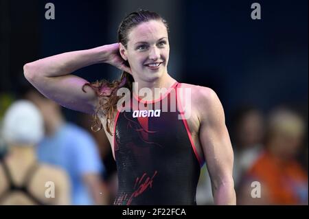 Katinka Hosszu (HUN) est en compétition et célèbre la médaille d'or de l'héritier lors de la finale féminine Medley de 200 m lors des 17e championnats du monde de la FINA, à Duna Arena, à Budapest, Hongrie, jour 11, Le 24 juillet 2017, photo Stephane Kempinaire / KMSP / DPPI Banque D'Images