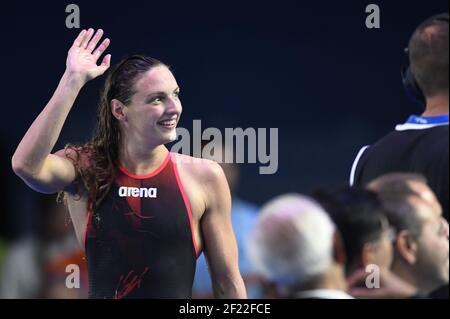 Katinka Hosszu (HUN) est en compétition et célèbre la médaille d'or de l'héritier lors de la finale féminine Medley de 200 m lors des 17e championnats du monde de la FINA, à Duna Arena, à Budapest, Hongrie, jour 11, Le 24 juillet 2017, photo Stephane Kempinaire / KMSP / DPPI Banque D'Images