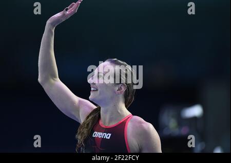 Katinka Hosszu (HUN) est en compétition et célèbre la médaille d'or de l'héritier lors de la finale féminine Medley de 200 m lors des 17e championnats du monde de la FINA, à Duna Arena, à Budapest, Hongrie, jour 11, Le 24 juillet 2017, photo Stephane Kempinaire / KMSP / DPPI Banque D'Images