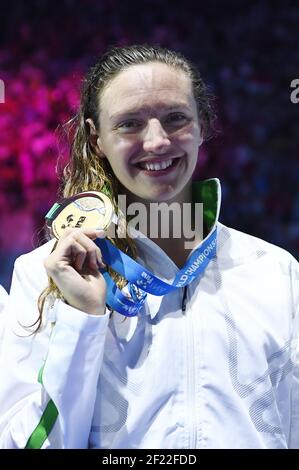 Katinka Hosszu (HUN) est en compétition et célèbre la médaille d'or de l'héritier lors de la finale féminine Medley de 200 m lors des 17e championnats du monde de la FINA, à Duna Arena, à Budapest, Hongrie, jour 11, Le 24 juillet 2017, photo Stephane Kempinaire / KMSP / DPPI Banque D'Images