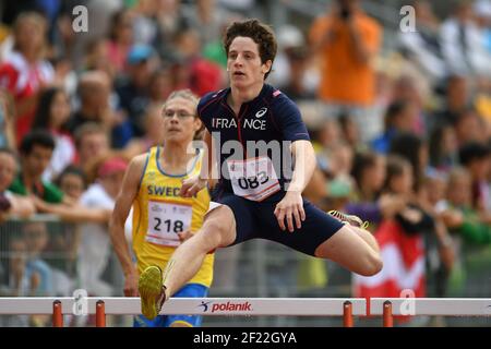 Clément Ducos participe à l'athlétisme 400m haies lors du Festival olympique européen de la Jeunesse 2017 à Gyor, Hongrie, jour 4, le 26 juillet 2017 - photo Philippe Millereau / KMSP / DPPI Banque D'Images