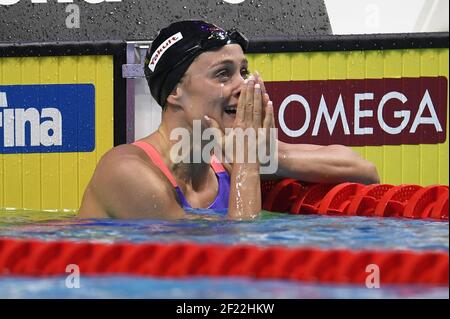 MIRIEIA Belmonte Garcia (ESP) est en compétition et remporte la médaille d'or sur le papillon féminin de 200 m lors des 17e championnats du monde de la FINA, à Duna Arena, à Budapest, Hongrie, jour 14, Le 27 juillet 2017, photo Stephane Kempinaire / KMSP / DPPI Banque D'Images