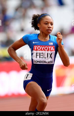 Allyson felix (USA) 400 mètres femmes pendant les Championnats du monde d'athlétisme 2017, au stade olympique, à Londres, Royaume-Uni, jour 3, Le 6 août 2017 - photo Julien Crosnier / KMSP / DPPI Banque D'Images